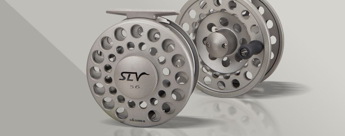 SLV FLY REEL - Okuma SLV Fly Reel-Die cast aluminum frame-Precision machined stainless steel spool shaft-Multi-Disk Cork and Stainless Steel Drag system